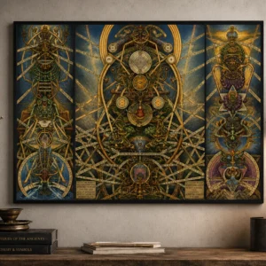 Alchemistische Triptych Poster – Esoterische Symboliek