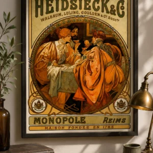 Heidsieck & Co Monopole – Alphonse Mucha | Vintage Art Nouveau Poster 