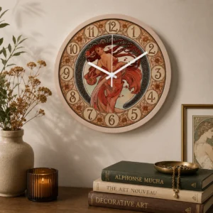 Art Nouveau Wandklok – Dance | Geïnspireerd op Alphonse Mucha
