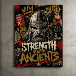 Strength of the Ancients – Viking Helm Poster | 50 × 70 cm