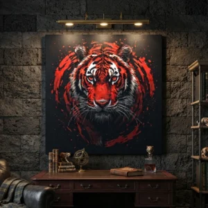 Crimson Soul Tijger - Canvas 