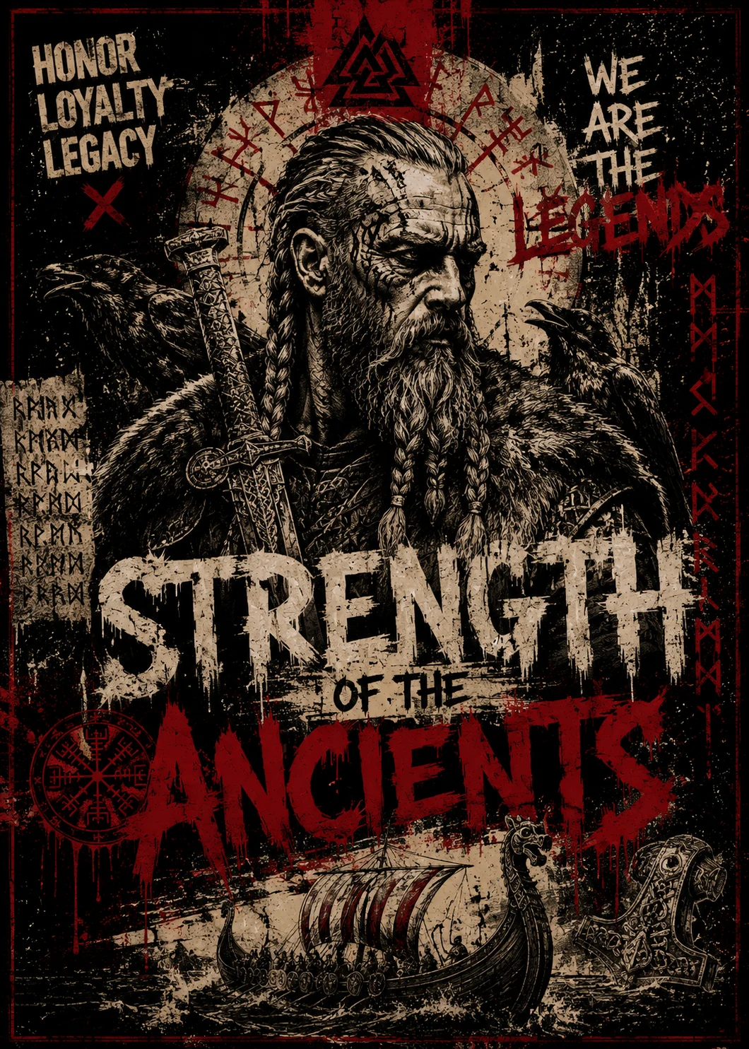 Strength of the Ancients – Viking Art Poster | 50 × 70 cm - Afbeelding 4