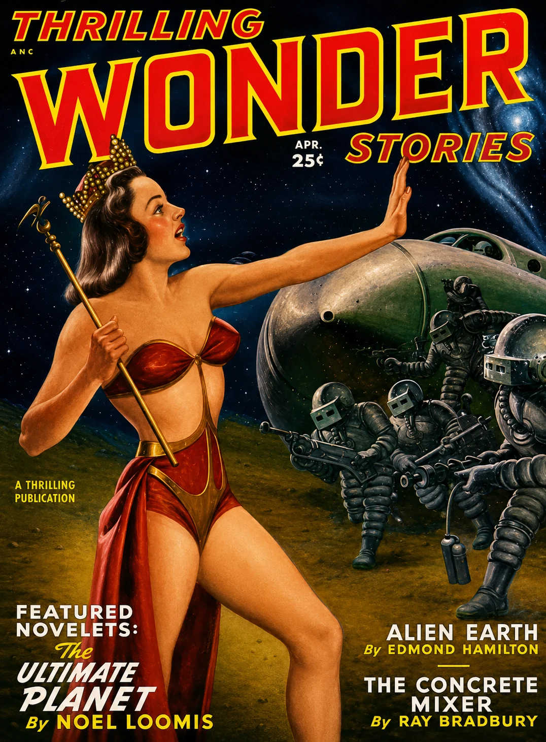 Thrilling Wonder Stories – The Ultimate Planet | Retro Science Fiction Poster - Afbeelding 3