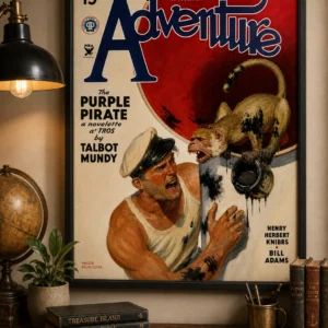 Adventure – The Purple Pirate Vintage Pulp Poster