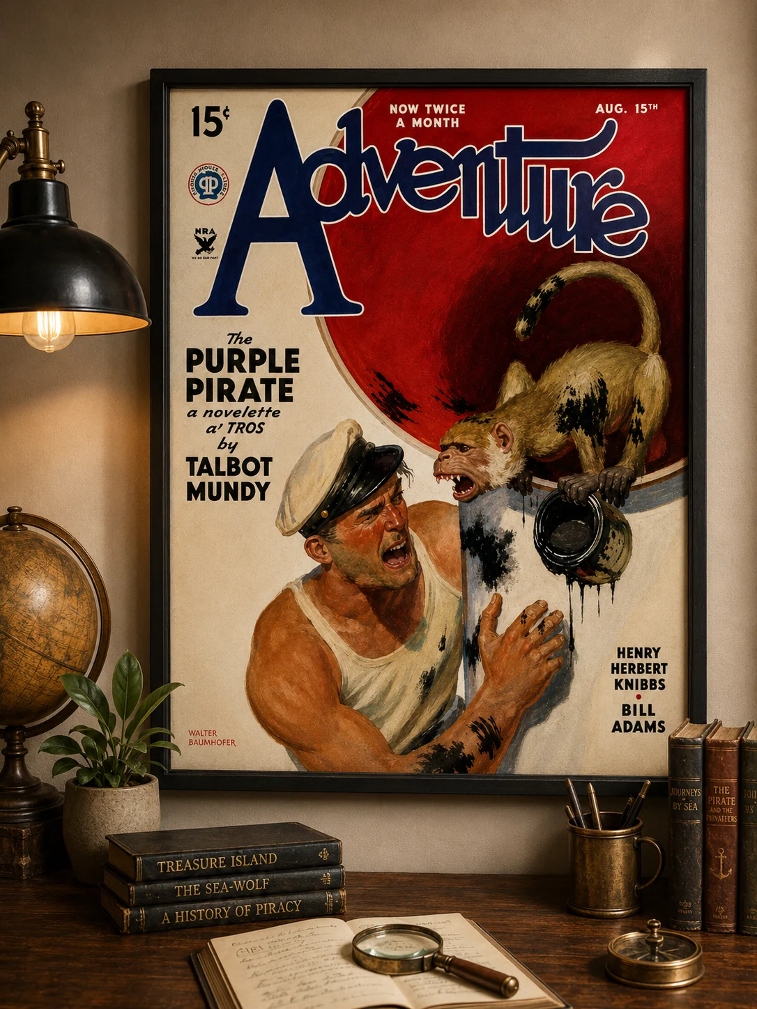 Adventure – The Purple Pirate Vintage Pulp Poster