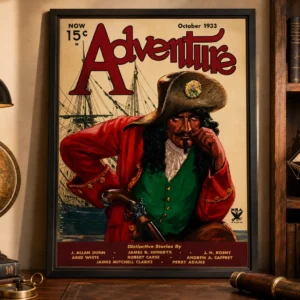 Adventure – Pirate Captain Vintage Pulp Poster