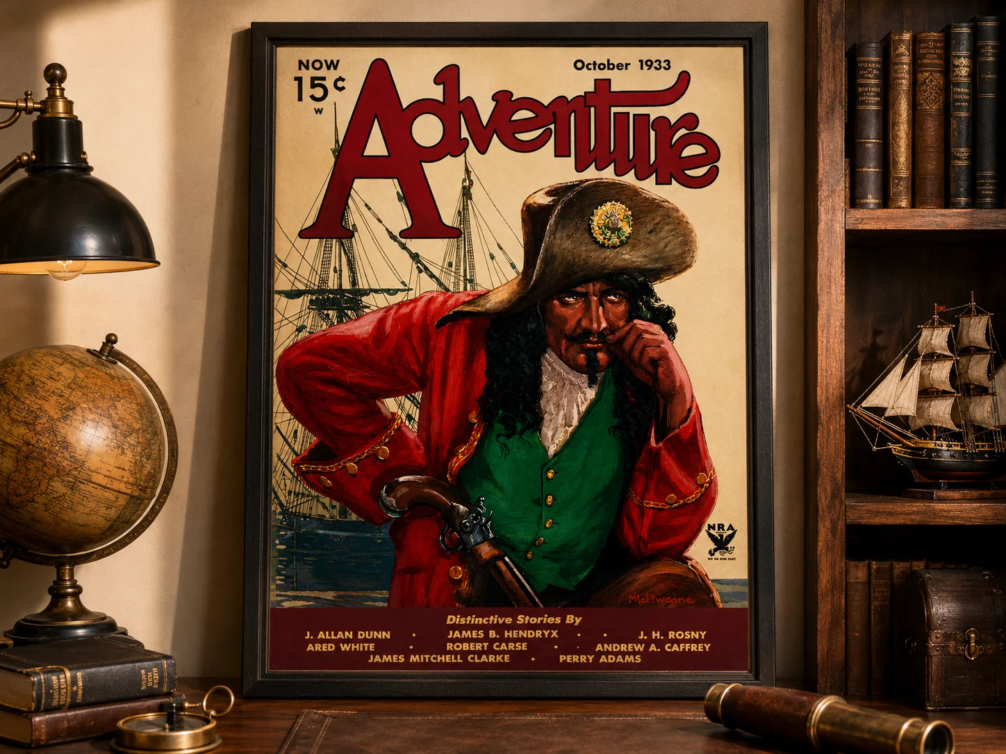 Adventure – Pirate Captain Vintage Pulp Poster