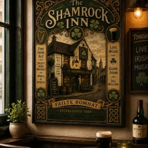 The Shamrock Inn – Vintage Irish Inn Poster