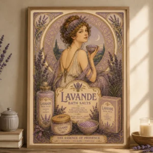 Lavande – Bath Salts Art Nouveau Poster