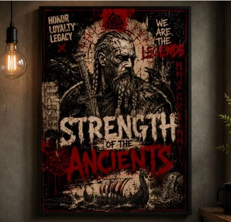 Strength of the Ancients – Viking Art Poster | 50 × 70 cm