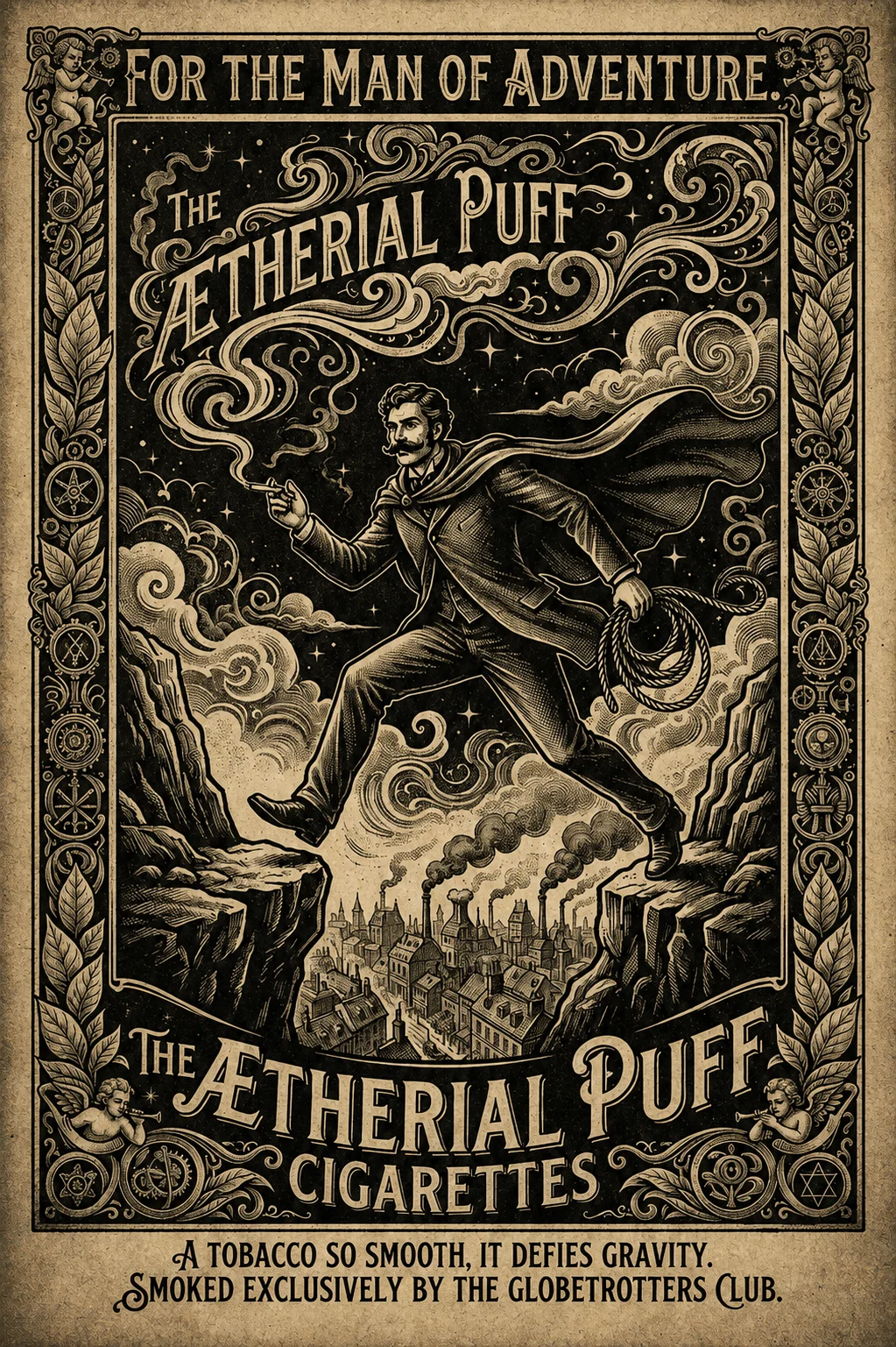 The Ætherial Puff - Steampunk - Vintage Poster - Afbeelding 2