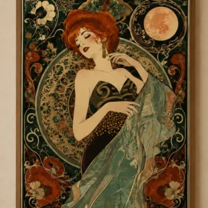 Moonlit Elegance – Dromerige Art Nouveau Poster