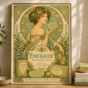 Émeraude – Botanical Soap | Vintage Art Nouveau Poster