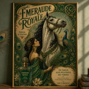 Émeraude Royale – Parfum de Légende | Vintage Art Nouveau Paardenposter