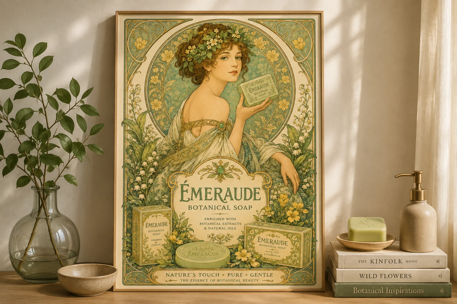 Émeraude – Botanical Soap | Vintage Art Nouveau Poster