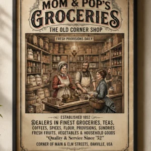 Mom & Pop’s Groceries - Vintage Poster