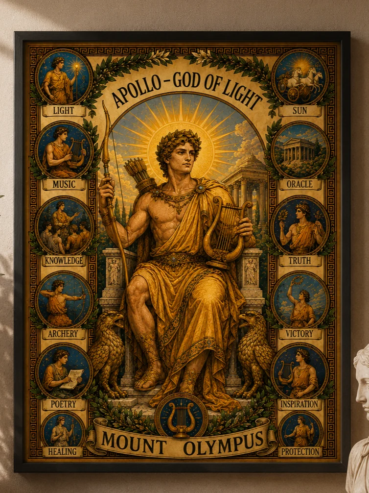 Mount Olympus - Apollo - God of Light - Poster