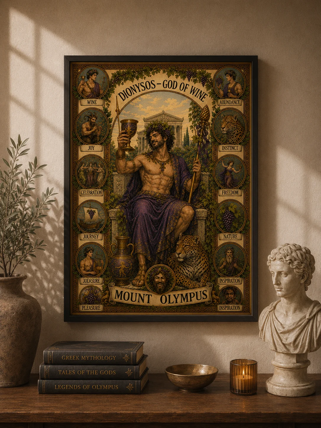 Mount Olympus - Dionysos - God of Wine - Poster - Afbeelding 2