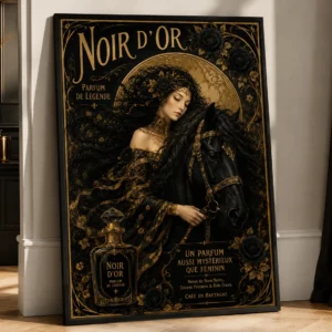 Noir d’Or Legend – Vintage French Perfume Art Poster