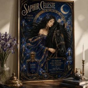 Saphir Céleste Legend – Art Nouveau Parfum Poster