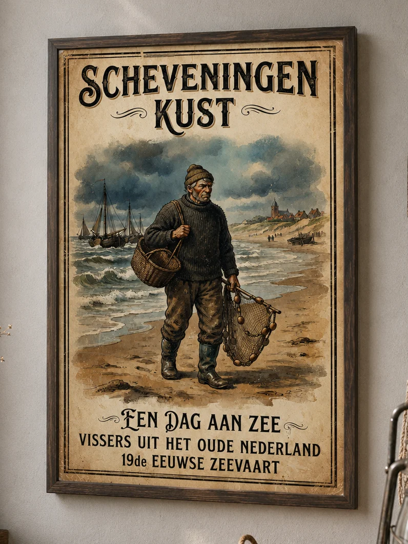 Scheveningen Kust - Een Dag aan Zee - Poster