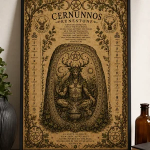 Wicca - Cernunnos Runestone - Vintage Poster