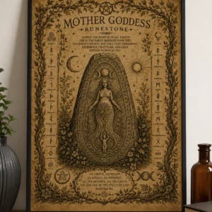 Wicca - Mother Goddess Runestone – Vintage Poster