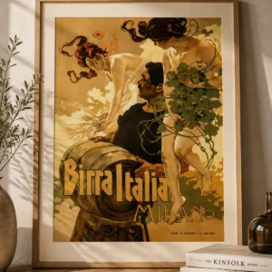 ScBirra Italia Milano – Vintage Italiaanse Art Nouveau Poster
